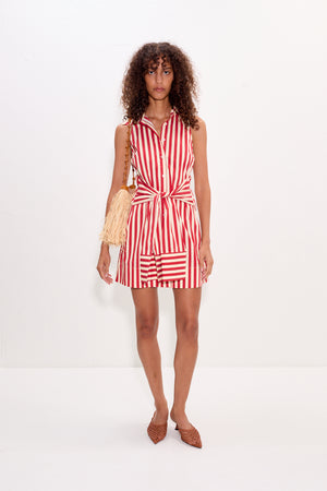 INNA SLEEVELESS POPLIN MINI DRESS