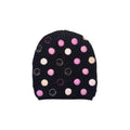 Merino Ribbed Beanie with Embroidered Smiley Faces