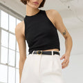 The Cropped Not So Basic Tank in Black