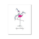 "FESTIVE FLAMINGO" BIRTHDAY CARD: SINGLE