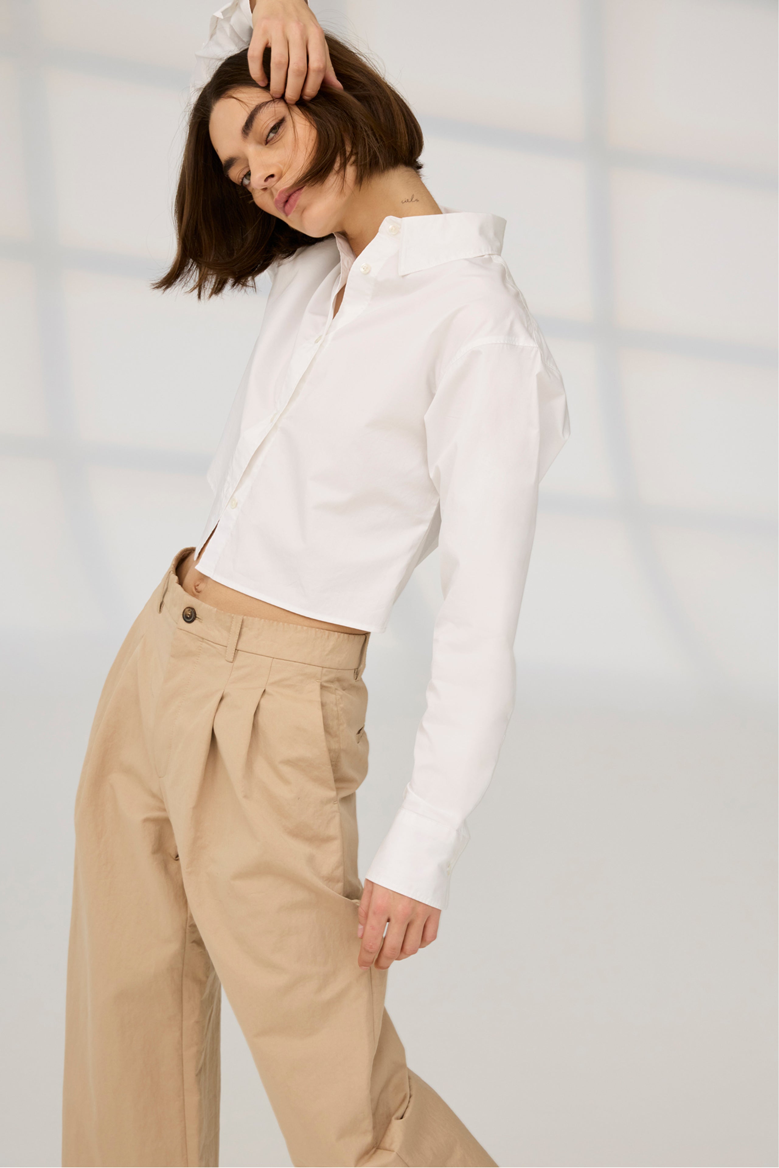 The Cropped Everything Shirt in White