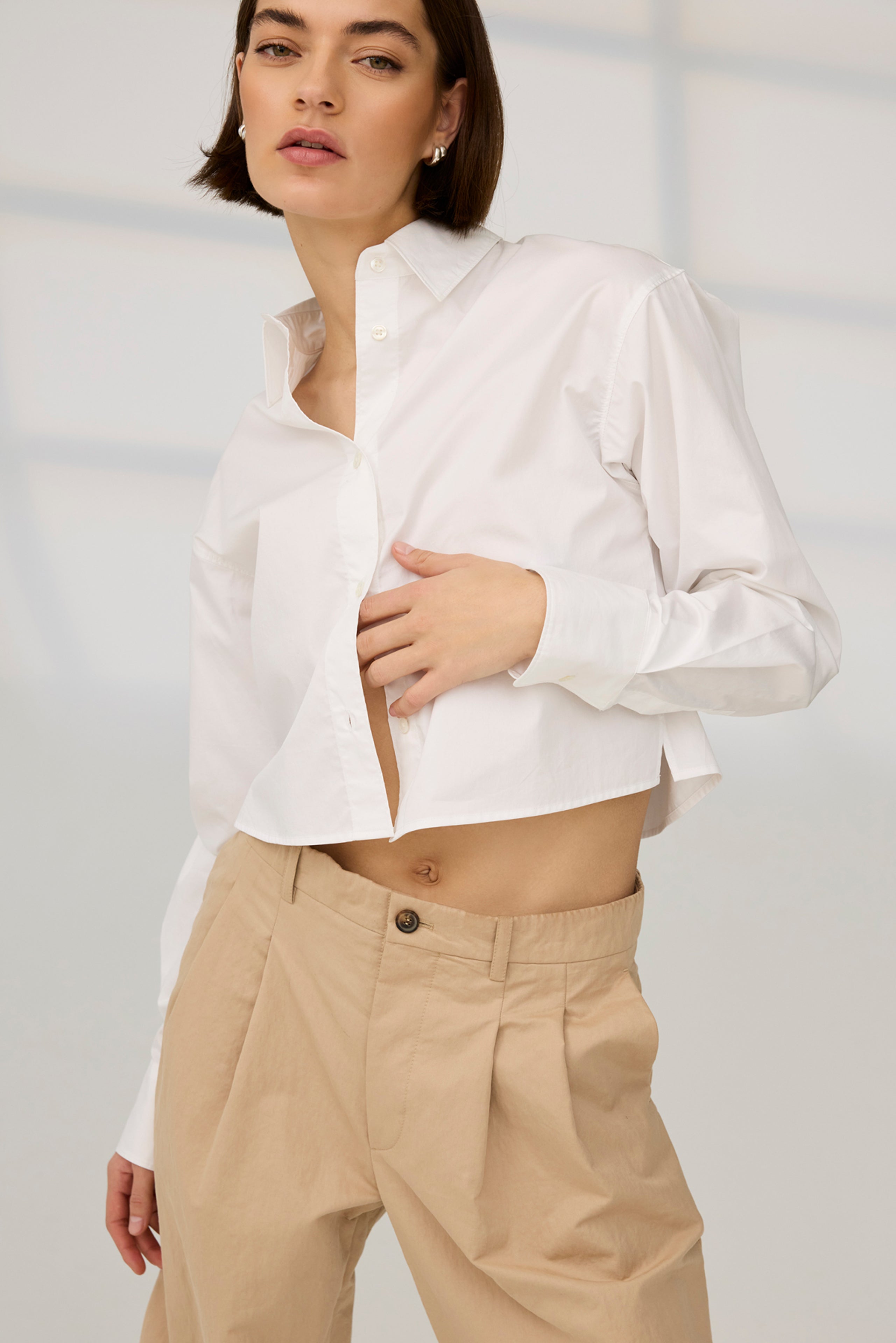 The Cropped Everything Shirt in White