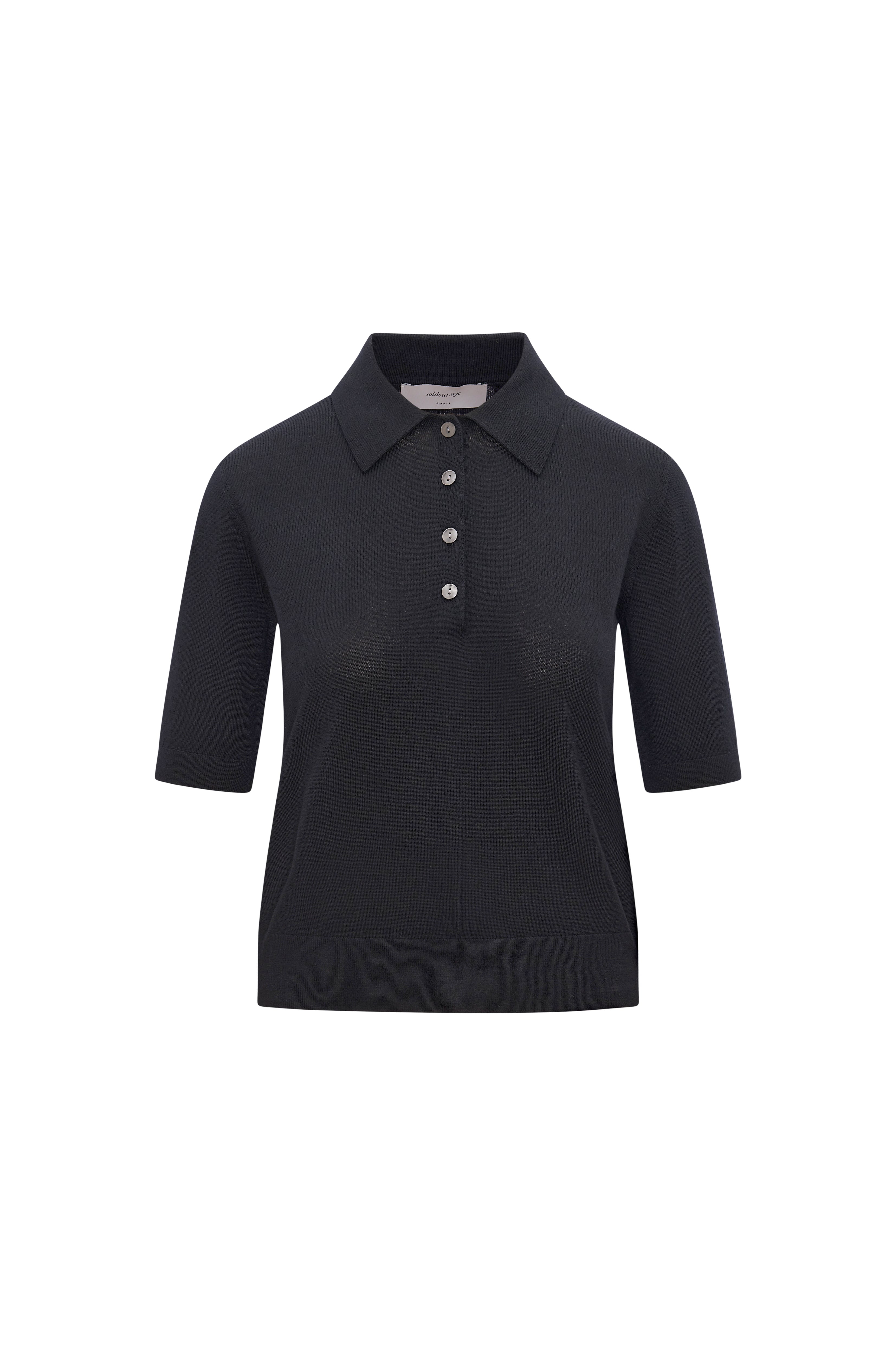 The Refined Short Sleeve Polo in Black