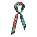 Silk Skinny Scarf - Peacock