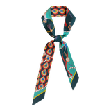 Silk Skinny Scarf - Peacock