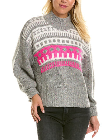 Fairisle Yoke Mock Cashmere Sweater
