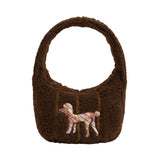 "Pan Pan" Half Moon Shearling Bag
