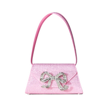 Pink Rhinestone Bow Mini Shoulder Bag