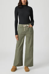 Ari W/ Waistband Tie + Stitch Thru Utility Pocket - Vintage Ivy Green