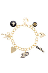 Purdue Enamel Charm Bracelet