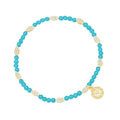 City Petals Turquoise Beaded Stretch Bracelet