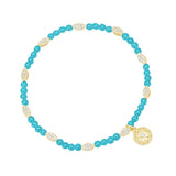 City Petals Turquoise Beaded Stretch Bracelet