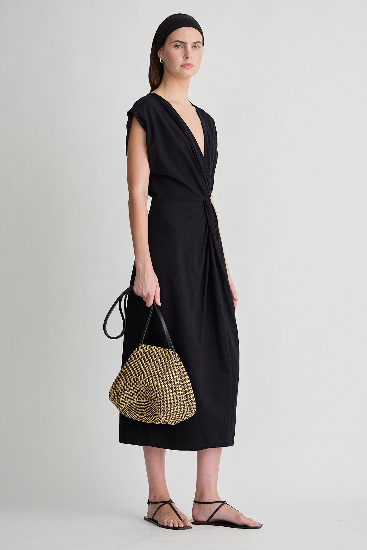 MARGIT TWIST FRONT COLUMN DRESS