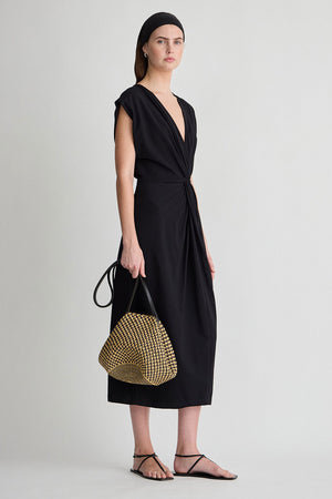 MARGIT TWIST FRONT COLUMN DRESS