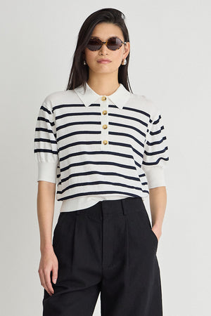 CREAM & MIDNIGHT STRIPE