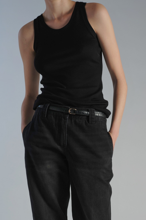 Soren Jersey Tank, Black