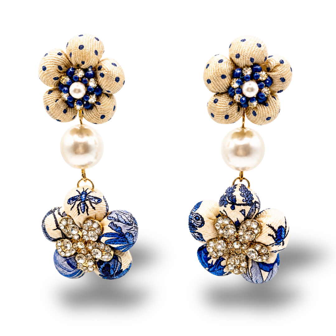 Gucci Flora Vintage Silk Tie Earrings