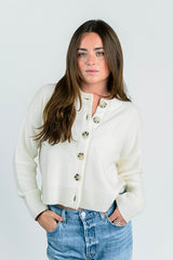 NINA CASHMERE CREWNECK CARDIGAN