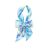 Silk Skinny Scarf- Blue