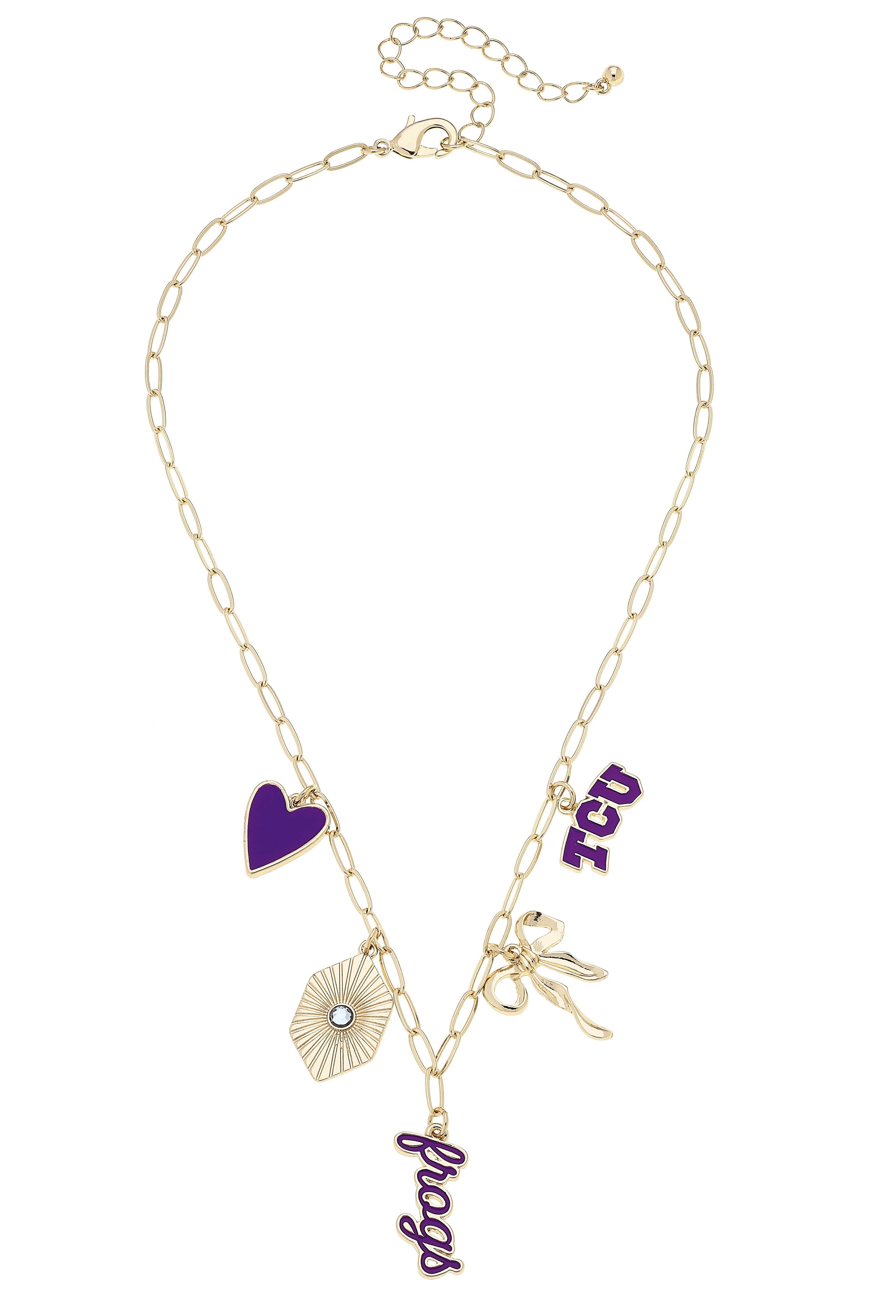 TCU Horned Frogs Paper Clip Charm Collector Necklace