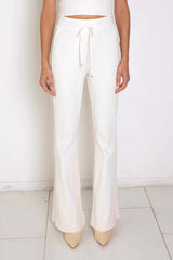 Primary Ribbed Stretch-Cotton Jersey Flared Pants