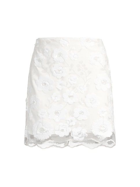 Kristina Floral Cascading Sequins Skirt