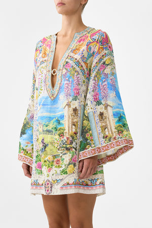 DEEP V NECK HARDWARE SHORT KAFTAN