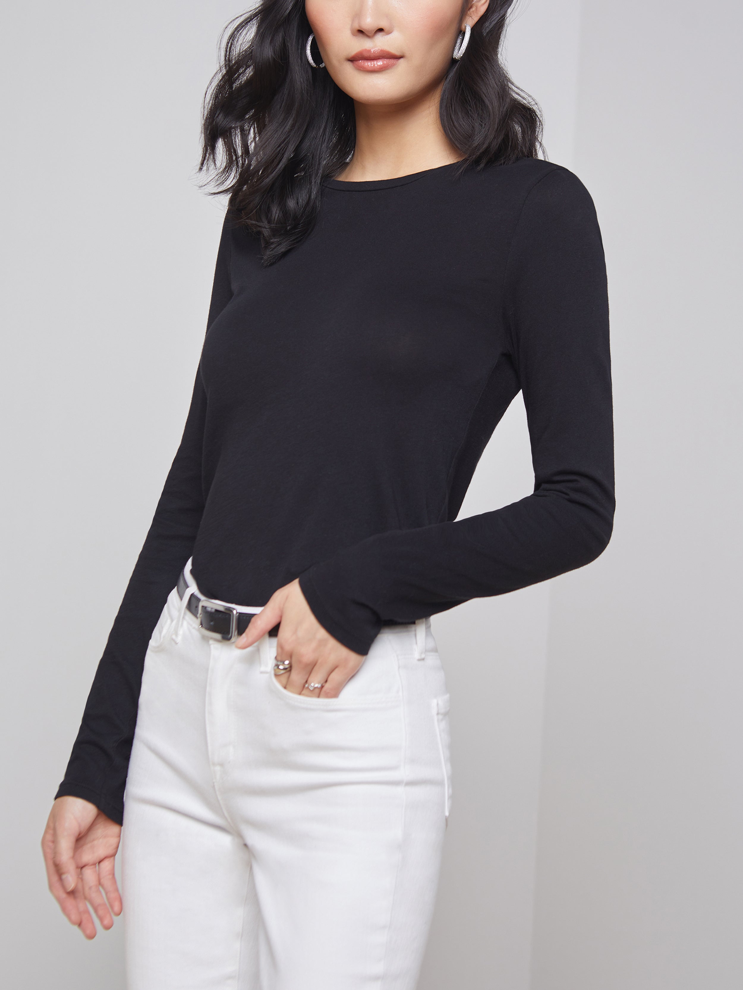 TESS CREW NECK LNG SLV