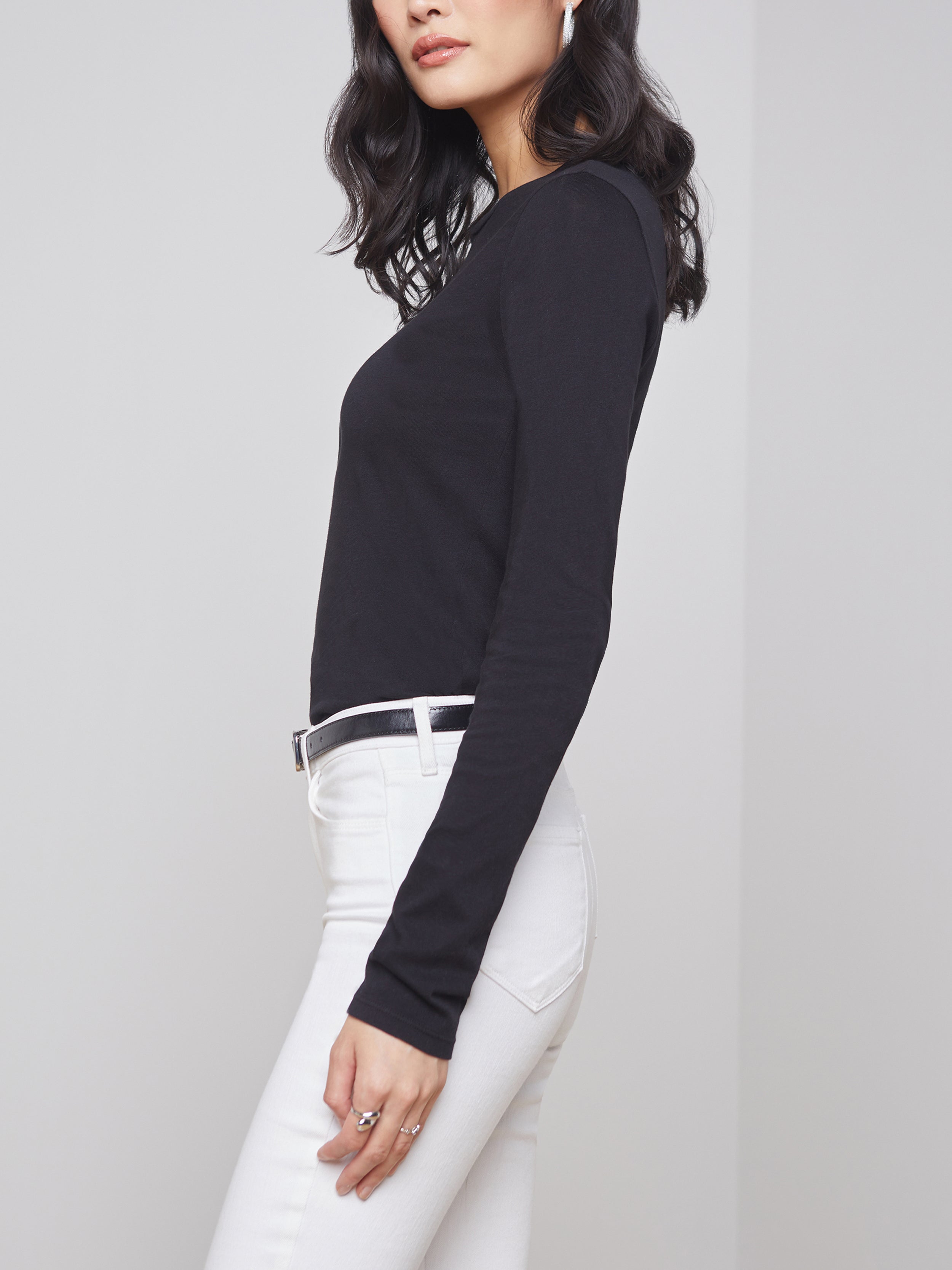 TESS CREW NECK LNG SLV