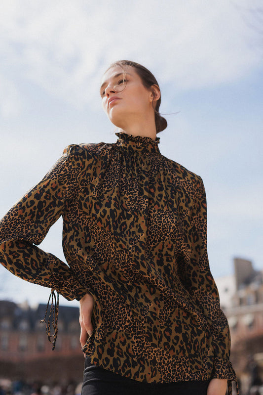 Kerra Blouse - Mixed Leopard