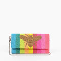 Rainbow Bee Beaded Clutch