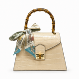 Crocco Leather Bag w/ Bamboo Handle