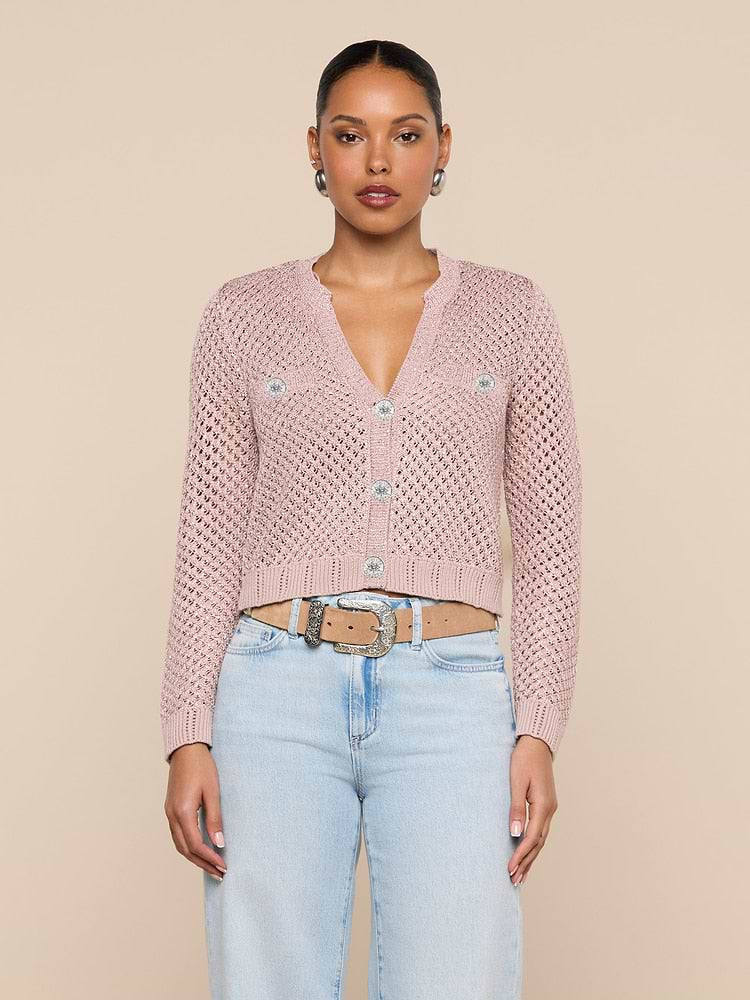 Blanca Sequin Crop Cardigan