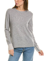 Contrast Trim Crewneck Cashmere Sweater