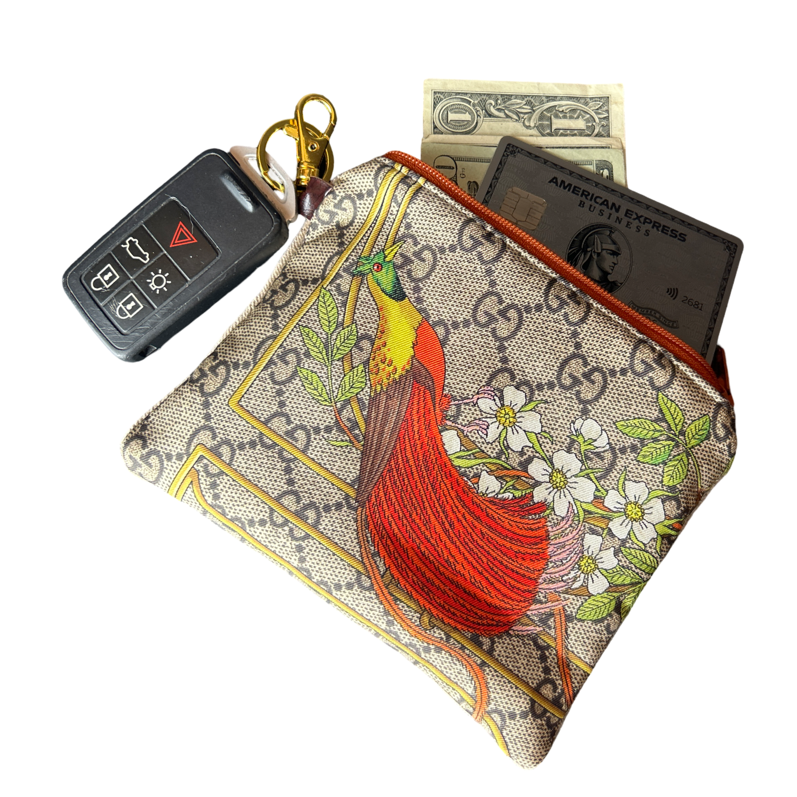 Gucci GG Lattice Silk Scarf Keychain