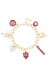 Indiana Hoosiers (IU) Enamel Charm Bracelet