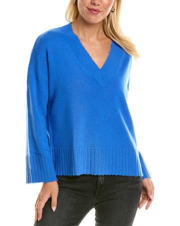 Frayed Edge Oversized Boxy Cashmere Sweater