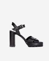 Lizard Effect Leather Heeled Sandles