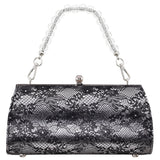 Audra Black Vintage Style Satchel with Crystal/Lucite Handle