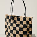 Black Check Tote