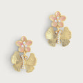 Butterfly With Enamel Flower Earrings