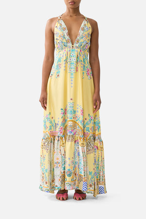 TIERED DRESS WITH HARDWARE