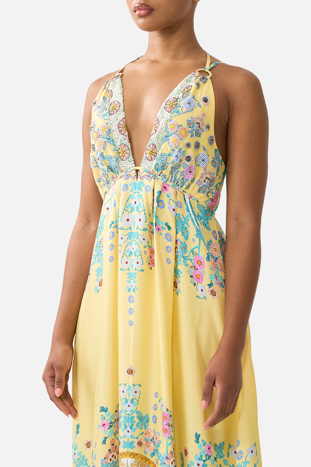 TIERED DRESS WITH HARDWARE