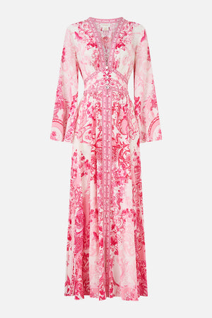 KIMONO SLEEVE DRESS WITH SHIRRING DETAIL