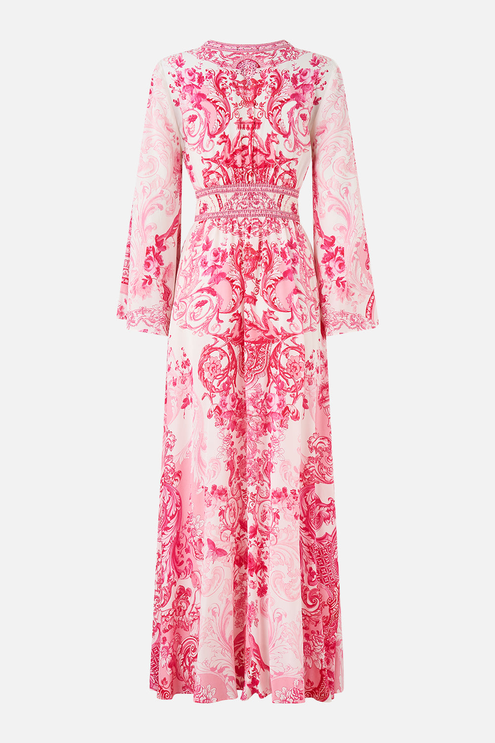 KIMONO SLEEVE DRESS WITH SHIRRING DETAIL