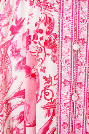 KIMONO SLEEVE DRESS WITH SHIRRING DETAIL