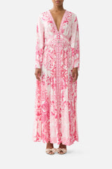 KIMONO SLEEVE DRESS WITH SHIRRING DETAIL