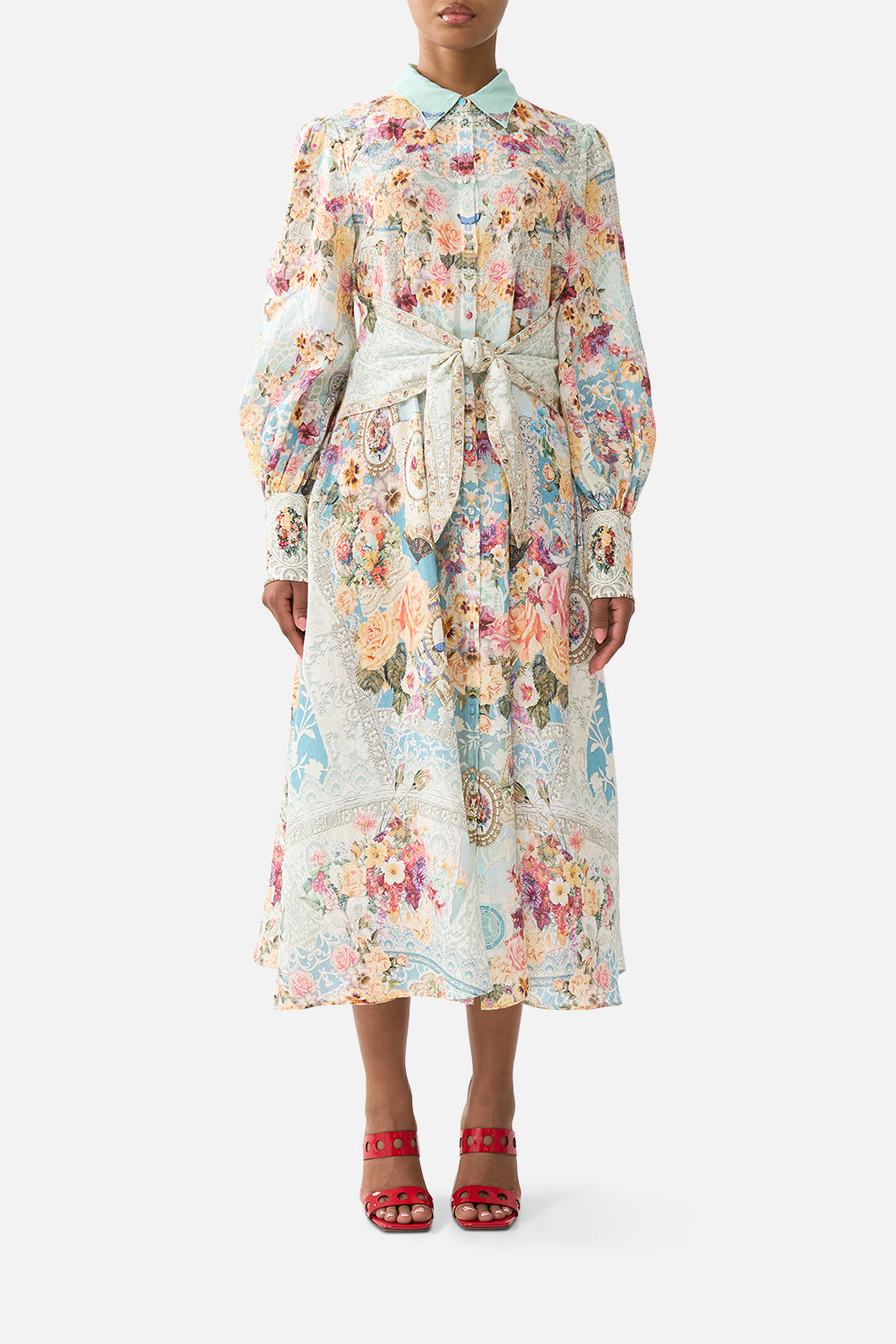 WAIST TIE SHIRT DRESS