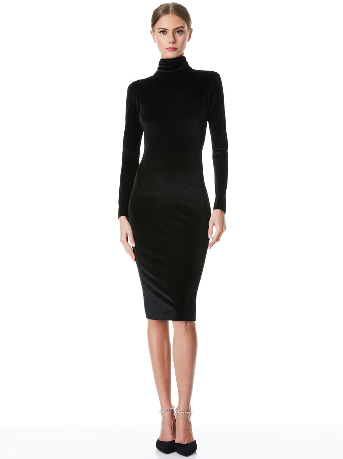 Delora Velvet Tassel Back Midi Dress