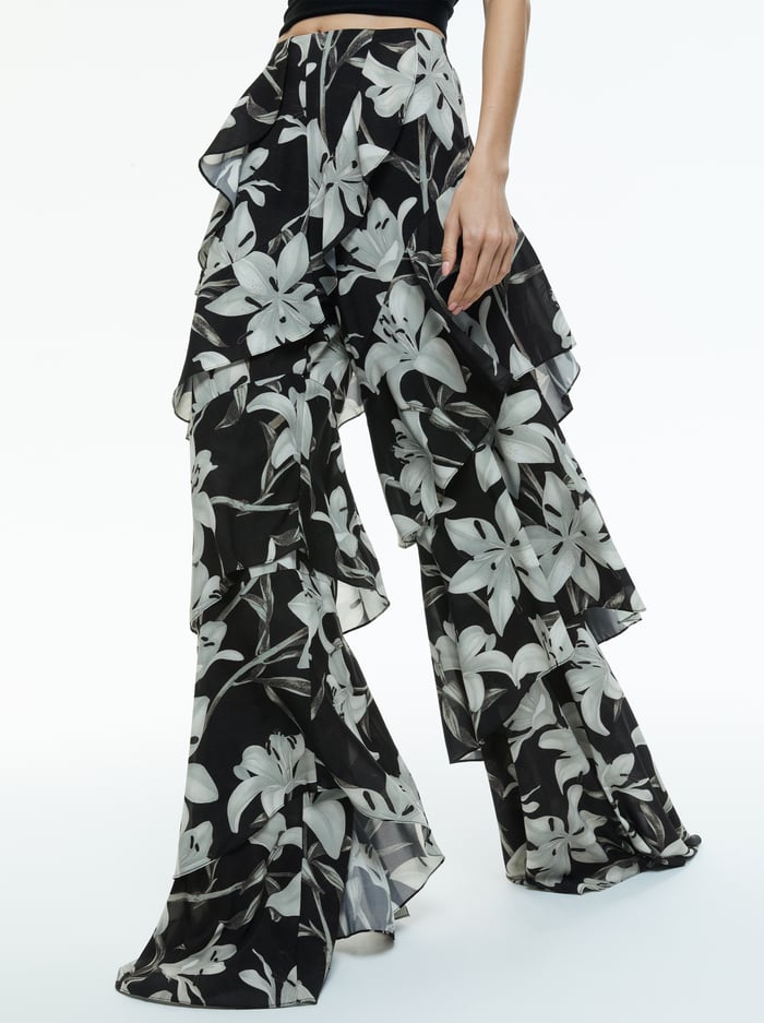 Lotus High Rise Wide Leg Ruffle Pant